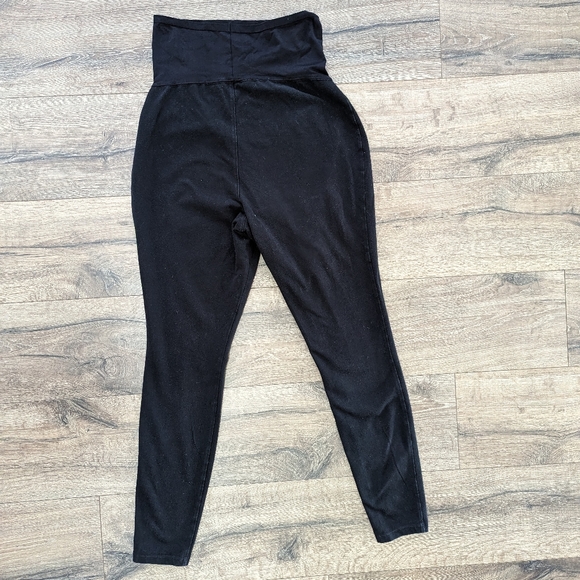 Old Navy Maternity Medium Black Jersey Knit Leggings Full Panel Pants Stretchy - Picture 5 of 8